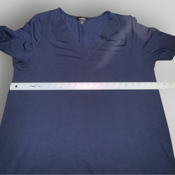 KAREN KANE V-Neck Fringe Dress - Navy Plus 1X - Picture 9 of 15